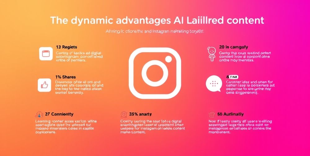 A visually striking infographic illustrating the benefits of personalized content creation using AI on Instagram, emphasizing user engagement and brand loyalty.