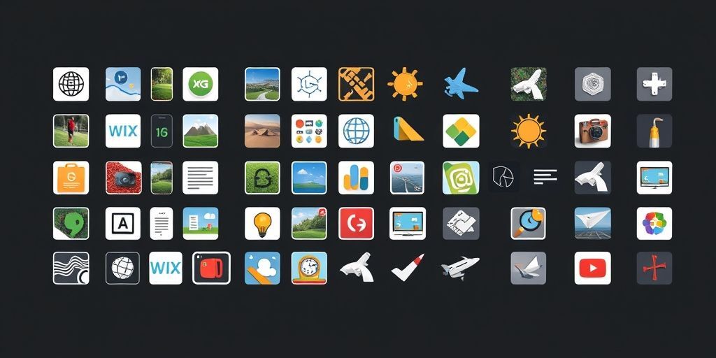 A final stage of image curation: a neat library of AI-enhanced visuals, icons, and typography ready for publication, showcasing consistency across devices and environments.